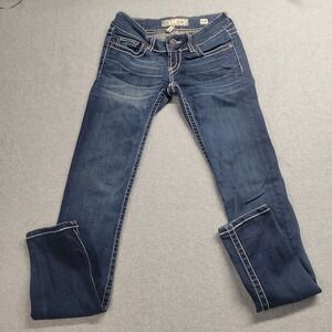 BKE Buckle Stella Straight Jeans Women's 25 Dark Denim Stretch Low Rise Skinny